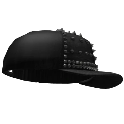Black Emo Spiked Leather Cap Sideways