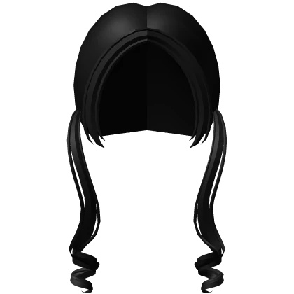 cute low curly pigtails in black