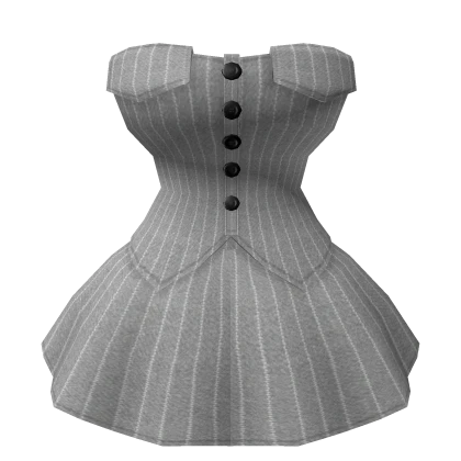 ❤Chibi Doll -Gray fashion striped suit dress