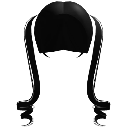 ♡ low curled black pigtails