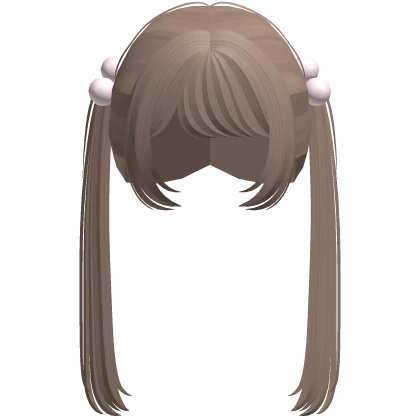 ♡ : kawaii long light brown bobble pigtails