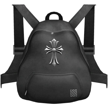 Distressed Goth Chrome Black Canvas Backpack