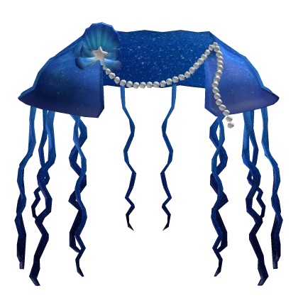 Blue Jellyfish Skirt with Pearls & Seashell Bow