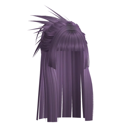 Purple Spikey Hime Cut High Bun