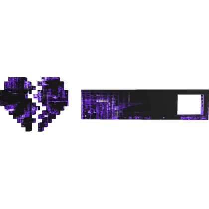 Purple Animated Glitch Broken Heart 8-Bit Hp Bar