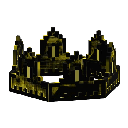 Black Yellow Animated Glitch 8-Bit Crown