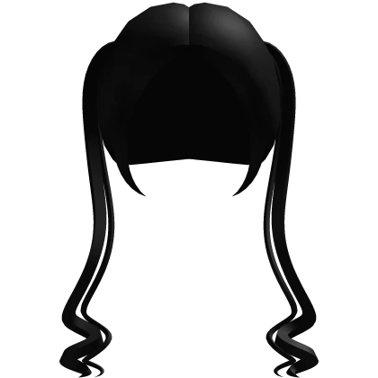 ♡ long curly pigtails in black