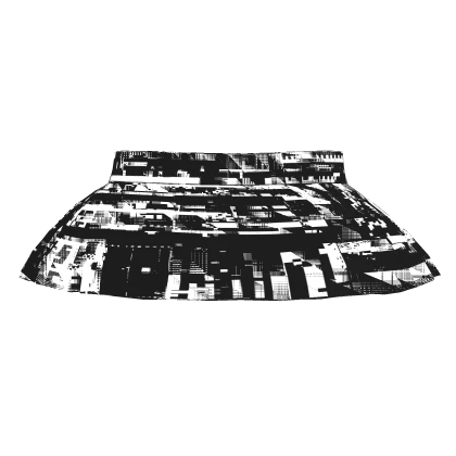 Monochrome Glitch Pleated Skirt 3.0