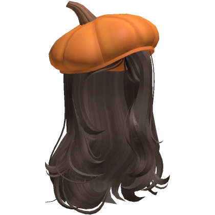 ♡ halloween brown hair with pumpkin beret