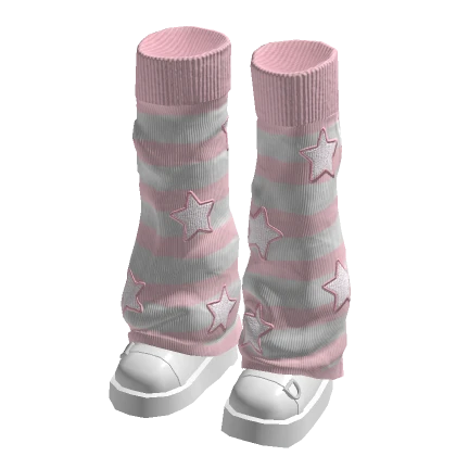 🍀Y2K Cute Leg Warmers W Shoes (Stripe Pink)