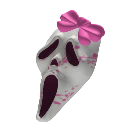 Pinky Bloody Screaming Ghost Mask With Bow [SIDE]