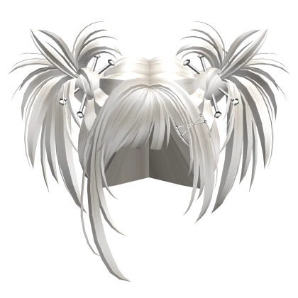 Spiky Grunge Emo Scene Pigtails in White