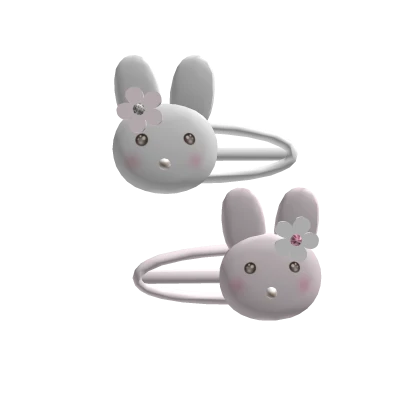 ♡ : cutesy white and pink bunny clip