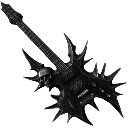 Skullbound Black Spiky Goth Guitar