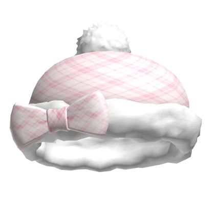 light pink beanie plaid christmas beret