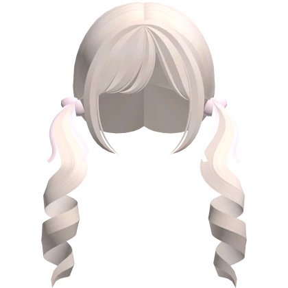 ♡ : blonde low dolly pigtails w/ pink bows