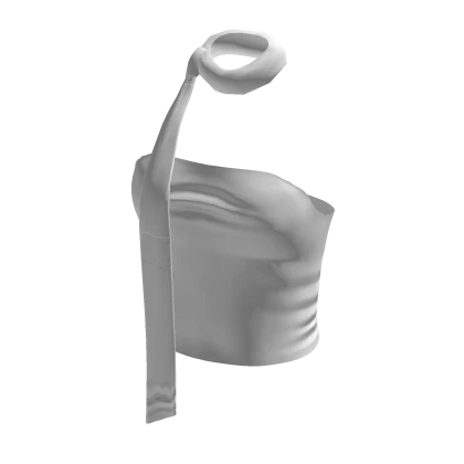 Short Top W/Neck Scarf - White