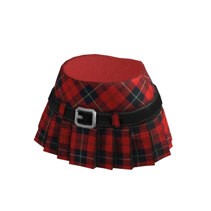 ✨ Red Tartan Pleated Skirt Academia