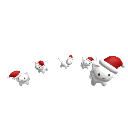 ♡ Cute christmas santa white cat & kittens group🐱