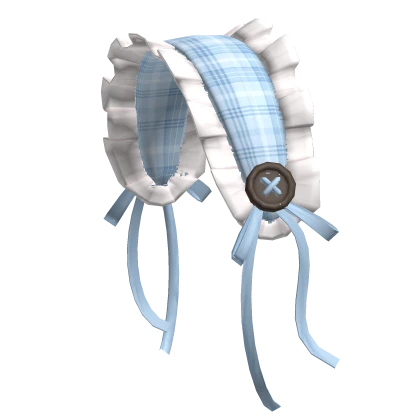cute mori kei igari headband blue plaid