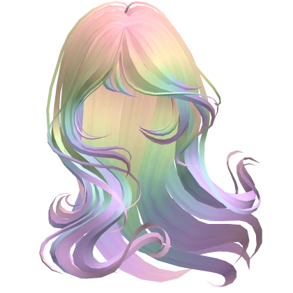 ♡ Windy Flowing Celestial Hair in Pastel Rainbow