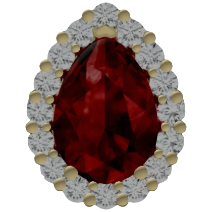 Encrusted Ruby Brooch