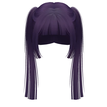 straight hime doll pigtails (purple)