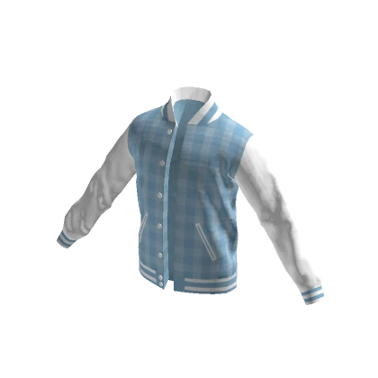 Blue Plaid Varsity Jacket