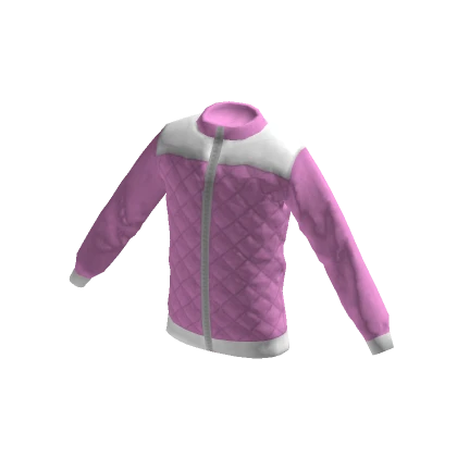 Pink Crosshatch Puffer Jacket