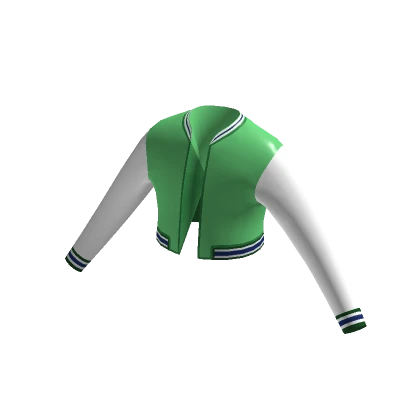 Cute College Varsity Cropped Jacket Top [green]