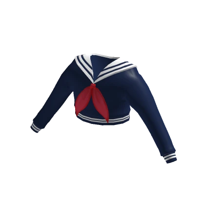 Sailor Hoodie Themed Cropped Hoodie Top [Dark Blue