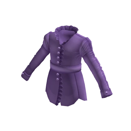 Ruffle Trim Coat - Purple