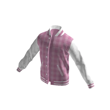 Pink Plaid Varsity Jacket