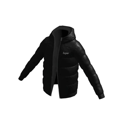 Black Hooded Puffer Jacket