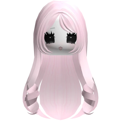  vkei moe pink long hair emo lovestruck face