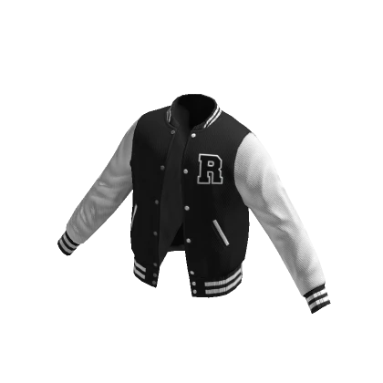 Letterman Varsity Jacket - Black/White