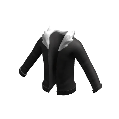 Black Jacket with Fluffy White Collar