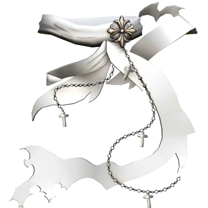 Epic Mystical Gothic Emo Distressed Scarf White