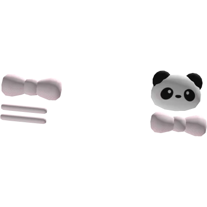୨୧ cutecore kawaii panda pet bow hairclips set