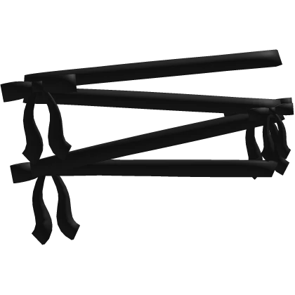 ୨୧ Cute Body Ribbons Wrap in Black 3.0