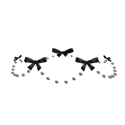 Black Pearl Shoulder Bow Accents