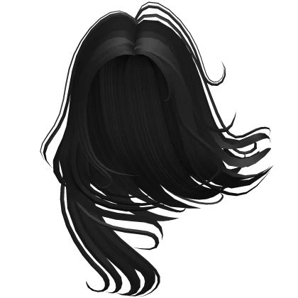 Black Wind Swept Long Flowing Anime Hair