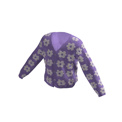 Violet Flower Cardigan