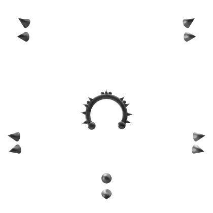 emo scene silver spiky punk piercing set