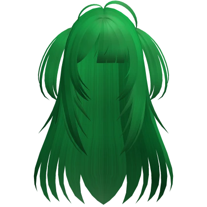 Long Fluffy Green Anime Hair W Bangs Christmas