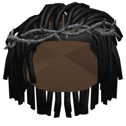 Black Messy Kendrick Dreads w/ Thorn Crown