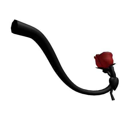 Black Demon Tail with Red Rose