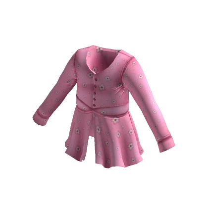 Spring Button Up Jacket - Pink Cherry Blossom