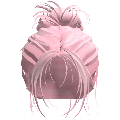 Pink - Messy Grunge Ponytail Bun, Light Bangs
