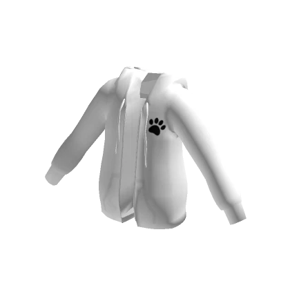 White Kitty Paw Hoodie